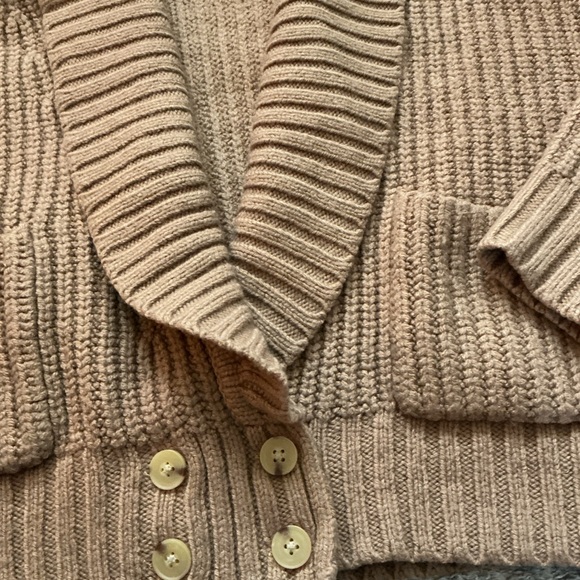 Anthropologie Tan Ribbed Cardigan - Picture 4 of 9
